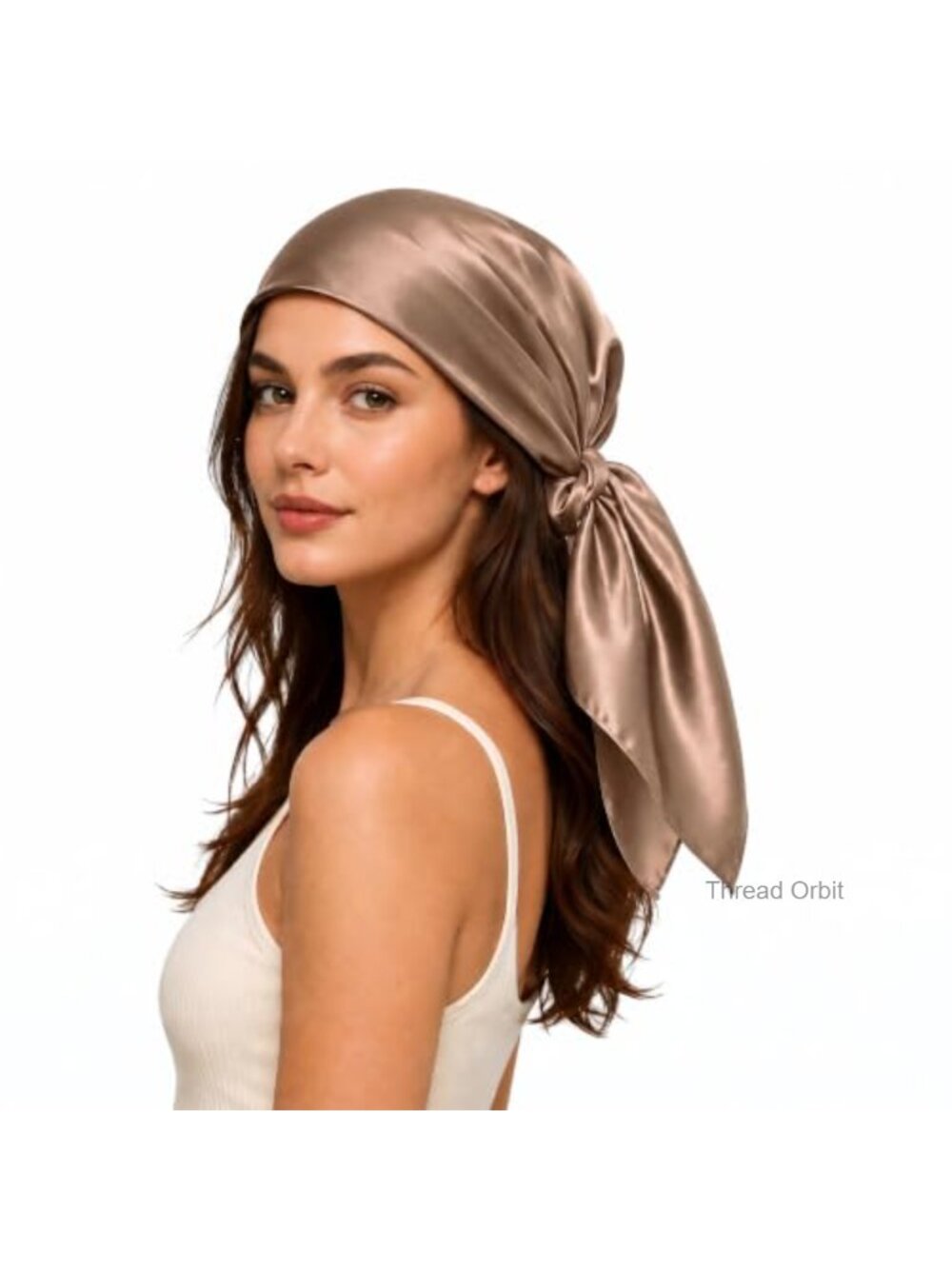 100% Mulberry Silk Head Scarf 35 Inch Square Women Hair Wrap Sleep